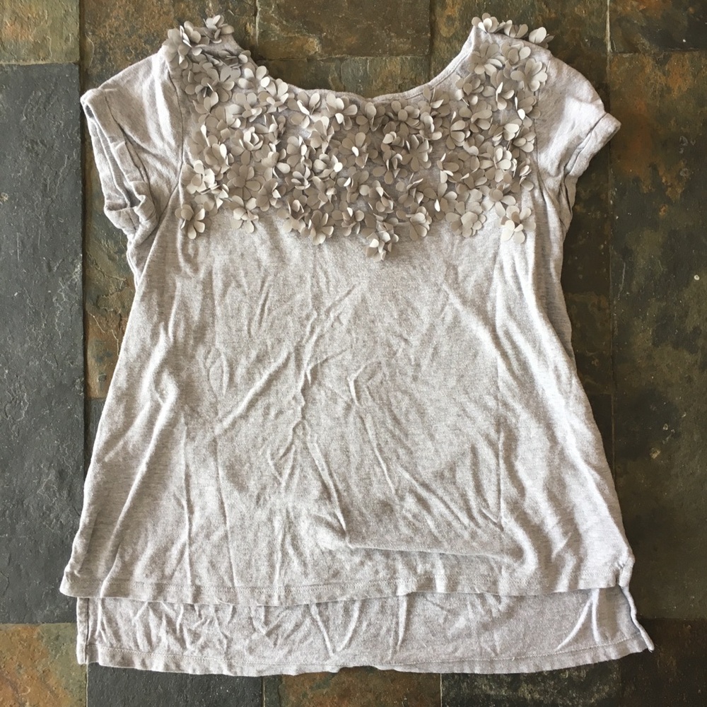 Gap Kids Girls Floral Gray T-shirt XXL